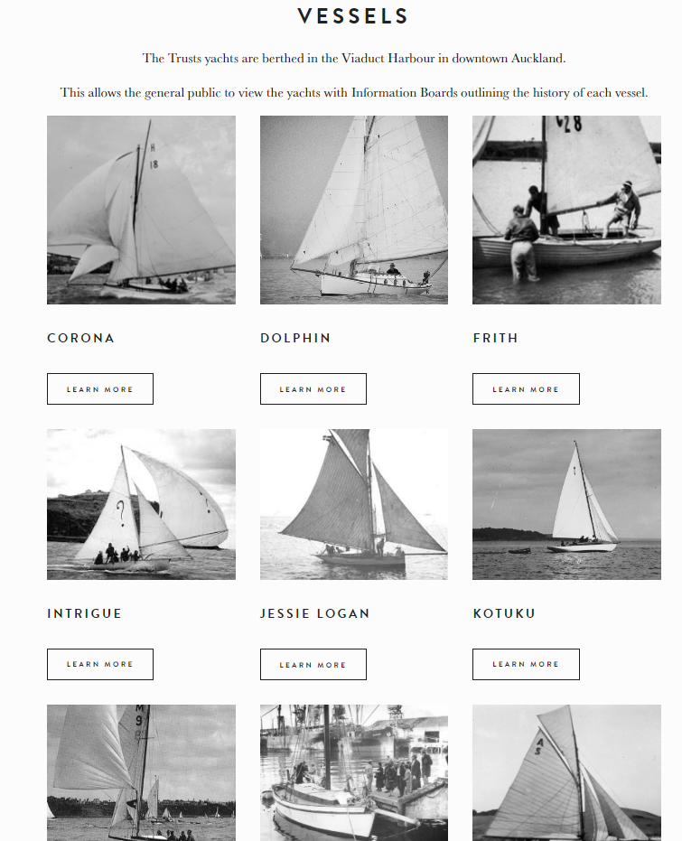 Some of the vessels managed by the Tino Rawa Trust (from website)